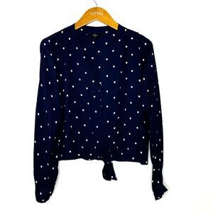 Rails Sloan Navy Polka Dots cropped‎ top
